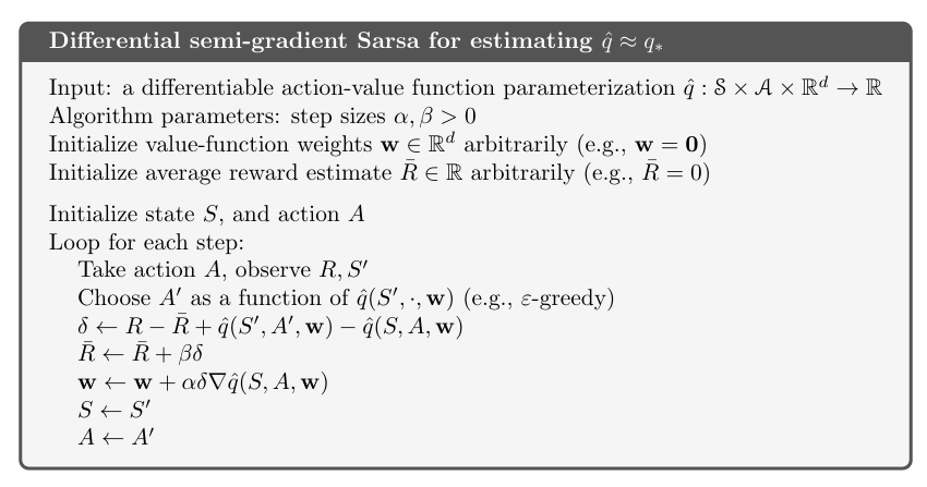 10_3_7_semi_gradient_sarsa_pseudo_code